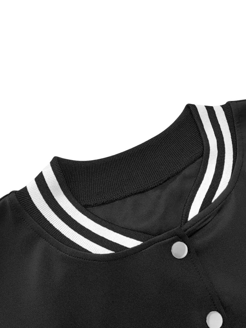 Women's Black Baseball Jacket