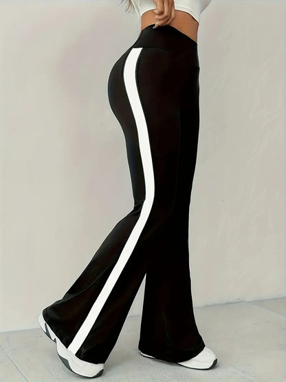 Sporty Black & White Women's Pants